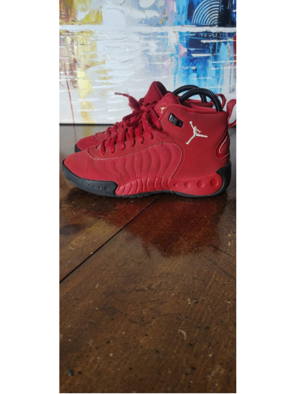 Jordan Jumpman Pro Quick Shoes Youth Size 4Y Red Suede Sneakers 907973-600